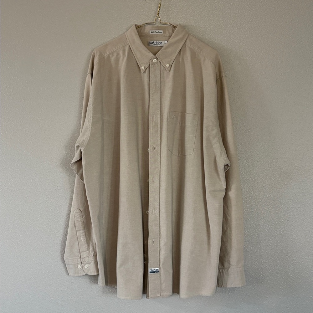 Men’s Khaki Oakridge Chinos XXL Long Sleeve Button Down Shirt
